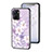 Silicone Frame Flowers Mirror Case Cover for Realme V20 5G Clove Purple