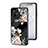 Silicone Frame Flowers Mirror Case Cover for Vivo iQOO Z6x Black