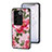 Silicone Frame Flowers Mirror Case Cover for Vivo V27 Pro 5G Red