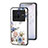 Silicone Frame Flowers Mirror Case Cover for Vivo X80 5G White