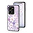 Silicone Frame Flowers Mirror Case Cover for Vivo X80 Lite 5G Clove Purple