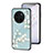 Silicone Frame Flowers Mirror Case Cover for Vivo X90 Pro 5G Cyan