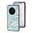 Silicone Frame Flowers Mirror Case Cover for Vivo X90 Pro+ Plus 5G Cyan