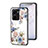 Silicone Frame Flowers Mirror Case Cover for Vivo Y16 White