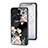 Silicone Frame Flowers Mirror Case Cover for Vivo Y22s Black