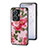 Silicone Frame Flowers Mirror Case Cover for Vivo Y55 4G Red