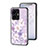 Silicone Frame Flowers Mirror Case Cover for Vivo Y77 5G Clove Purple