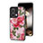 Silicone Frame Flowers Mirror Case Cover for Xiaomi Redmi Note 13 5G Red