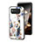 Silicone Frame Flowers Mirror Case Cover S01 for Asus ROG Phone 6