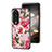 Silicone Frame Flowers Mirror Case Cover S01 for Huawei Honor 90 5G