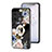 Silicone Frame Flowers Mirror Case Cover S01 for OnePlus 10 Pro 5G Black