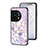 Silicone Frame Flowers Mirror Case Cover S01 for OnePlus 11 5G Clove Purple