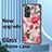 Silicone Frame Flowers Mirror Case Cover S01 for OnePlus 9 5G