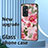 Silicone Frame Flowers Mirror Case Cover S01 for OnePlus 9 Pro 5G