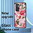 Silicone Frame Flowers Mirror Case Cover S01 for OnePlus 9RT 5G