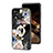 Silicone Frame Flowers Mirror Case Cover S01 for Oppo A17K Black