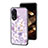 Silicone Frame Flowers Mirror Case Cover S01 for Oppo A18 Clove Purple