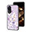 Silicone Frame Flowers Mirror Case Cover S01 for Oppo A38 Clove Purple