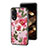 Silicone Frame Flowers Mirror Case Cover S01 for Oppo A58 4G