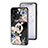Silicone Frame Flowers Mirror Case Cover S01 for Oppo A77 5G Black