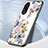 Silicone Frame Flowers Mirror Case Cover S01 for Oppo A78 4G