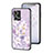 Silicone Frame Flowers Mirror Case Cover S01 for Oppo F21 Pro 4G Clove Purple