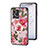 Silicone Frame Flowers Mirror Case Cover S01 for Oppo F21 Pro 4G Red