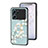 Silicone Frame Flowers Mirror Case Cover S01 for Oppo K10 5G Cyan