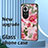 Silicone Frame Flowers Mirror Case Cover S01 for Oppo Reno11 5G