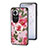 Silicone Frame Flowers Mirror Case Cover S01 for Oppo Reno11 5G