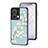 Silicone Frame Flowers Mirror Case Cover S01 for Oppo Reno8 5G