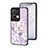 Silicone Frame Flowers Mirror Case Cover S01 for Oppo Reno8 Pro 5G Clove Purple