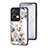 Silicone Frame Flowers Mirror Case Cover S01 for Oppo Reno8 Pro 5G White