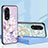 Silicone Frame Flowers Mirror Case Cover S01 for Oppo Reno8 T 4G