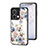 Silicone Frame Flowers Mirror Case Cover S01 for Oppo Reno9 5G White