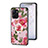 Silicone Frame Flowers Mirror Case Cover S01 for Realme 9i 5G Red