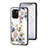 Silicone Frame Flowers Mirror Case Cover S01 for Realme 9i 5G White