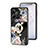 Silicone Frame Flowers Mirror Case Cover S01 for Realme C51 Black