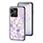 Silicone Frame Flowers Mirror Case Cover S01 for Realme C53 India Clove Purple