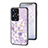 Silicone Frame Flowers Mirror Case Cover S01 for Realme C55 Clove Purple