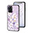 Silicone Frame Flowers Mirror Case Cover S01 for Realme Q5x 5G Clove Purple