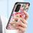 Silicone Frame Flowers Mirror Case Cover S01 for Samsung Galaxy M13 4G