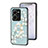 Silicone Frame Flowers Mirror Case Cover S01 for Vivo V25 5G Cyan