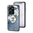 Silicone Frame Flowers Mirror Case Cover S01 for Vivo V25e Blue