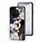 Silicone Frame Flowers Mirror Case Cover S01 for Vivo X90 5G Black