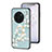 Silicone Frame Flowers Mirror Case Cover S01 for Vivo X90 Pro+ Plus 5G Cyan