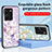 Silicone Frame Flowers Mirror Case Cover S01 for Vivo Y35 4G