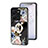Silicone Frame Flowers Mirror Case Cover S01 for Vivo Y35 4G Black