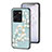 Silicone Frame Flowers Mirror Case Cover S01 for Vivo Y35 4G Cyan