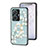 Silicone Frame Flowers Mirror Case Cover S01 for Vivo Y55 4G Cyan